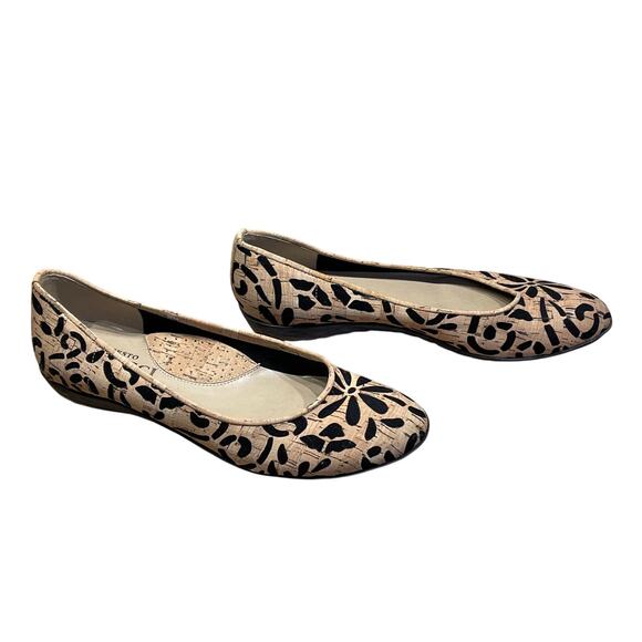 Sesto Meucci Floral Cork Ballet Flats Women's Sz 6.5M New Floor Model Condition - Picture 2 of 10